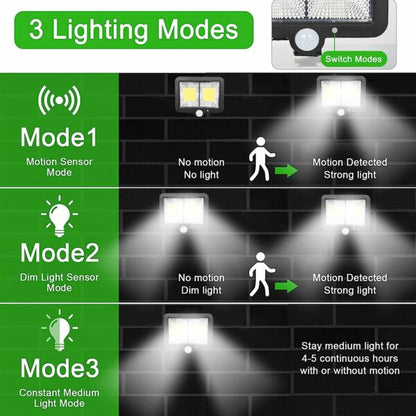 Split Solar Powered Sensor Motion  COB Light With Solar Panel