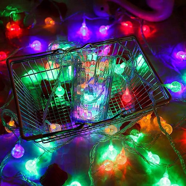 ZYF-44 Bubble Ball LED Fairy String Light With Tail Plug Extension 5m RGB