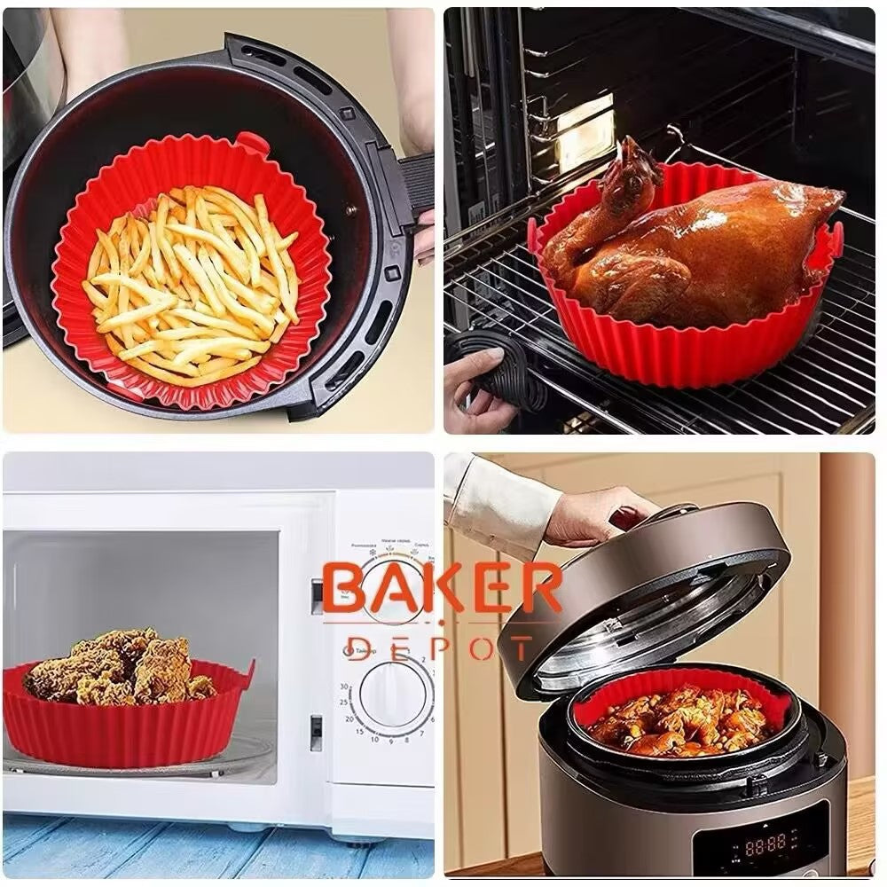 Silicone Air Fryer Mat Reusable Fryer Basket For Kitchen Oven Cooker