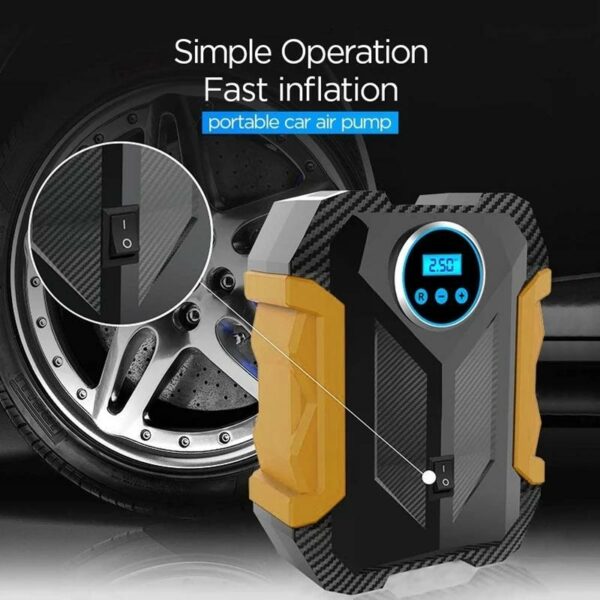 Portable Air Compressor for Car  Tires Digital Tire Inflator 12V DC  with Emergency LED Flashlight