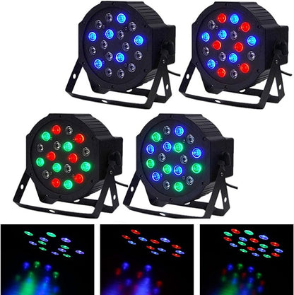 PM-001 Mini Flat Par DJ Stage Light 18 RGB LED