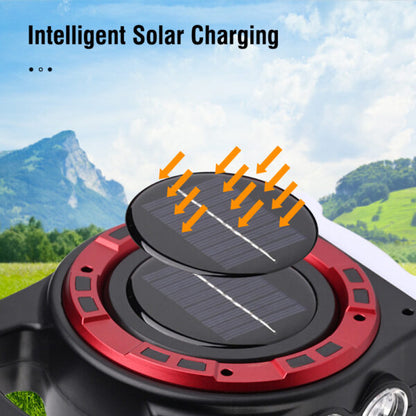 20W Solar Powered Portable COB  Light with 3 Light Sources and  USB Charging