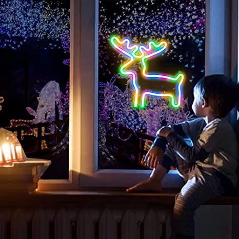 FA-A25 LED Reindeer Neon Sign Lamp USB And Battery Operated