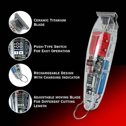 Aorlis Transparent LCD Display  USB Charging Hair Clipper