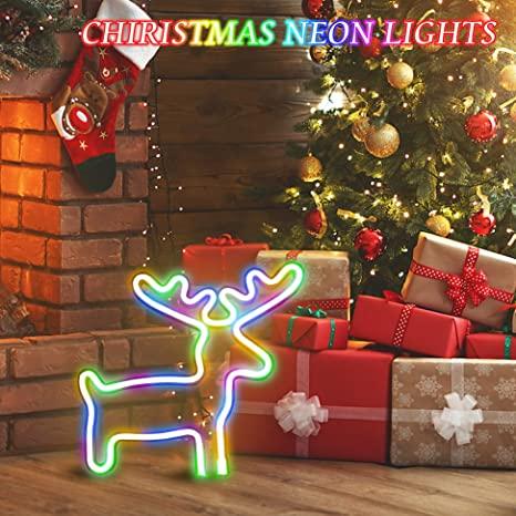 FA-A25 LED Reindeer Neon Sign Lamp USB And Battery Operated