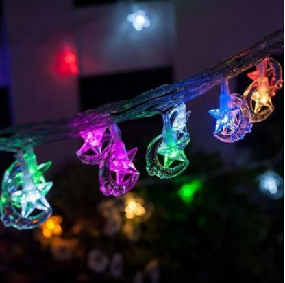 ZYF-62 Moon Hugging Star LED Fairy String Lights With Tail Plug Extension RGB 5M