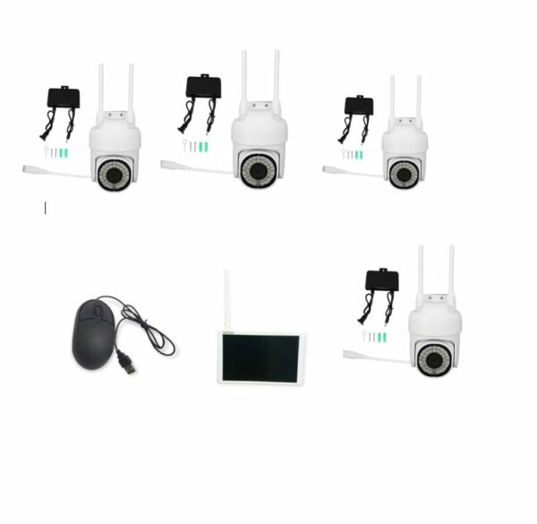 Aerbes 4 x 2mp Ball Machine  Camera Wifi Monitoring Kit with  9.8" Screen VMS Remote Access &  App Control