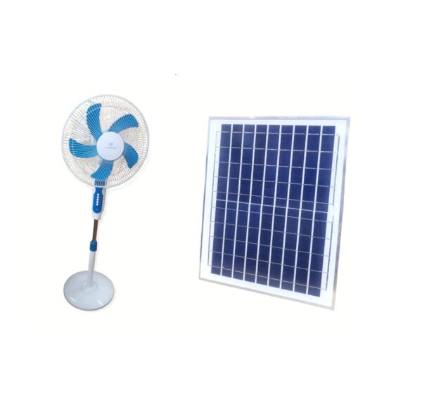 16" Solar Powered 3 Speed  Ocillating Floor Fan