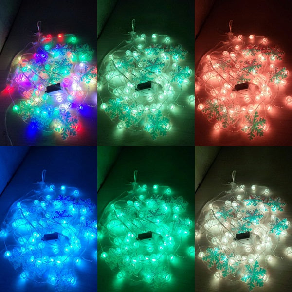 ZYF-177 3M Balls And Snowflakes Smart LED Curtain Light with Surplife App Control