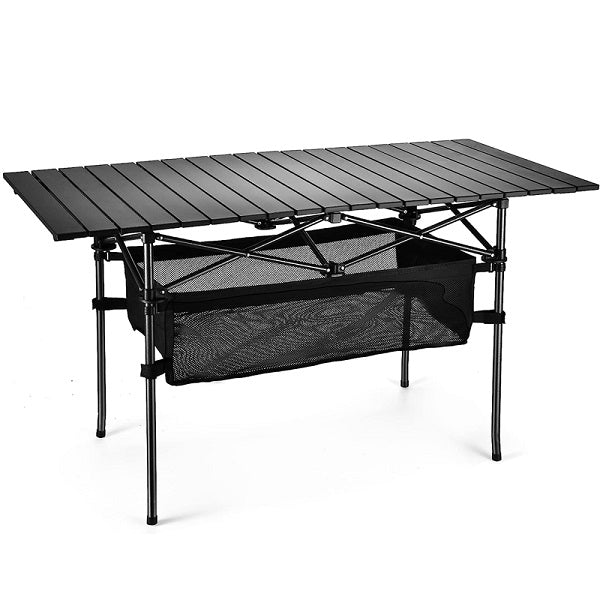 JG20375683 Folding Camping Table Aluminum Adjustable Height Picnic Table Waterproof 95cm x 55cm 55cm