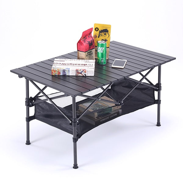 JG20375683 Folding Camping Table Aluminum Adjustable Height Picnic Table Waterproof 95cm x 55cm 55cm