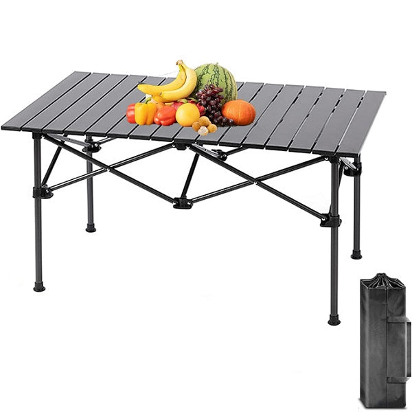 JG20375683 Folding Camping Table Aluminum Adjustable Height Picnic Table Waterproof 95cm x 55cm 55cm