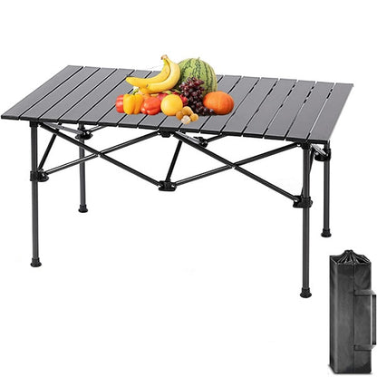 JG20375683 Folding Camping Table Aluminum Adjustable Height Picnic Table Waterproof 95cm x 55cm 55cm