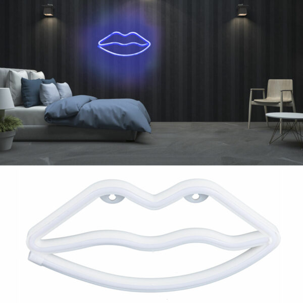 FA-A16 Lips Shaped Neon Sign Lamp USB And Battery Operated