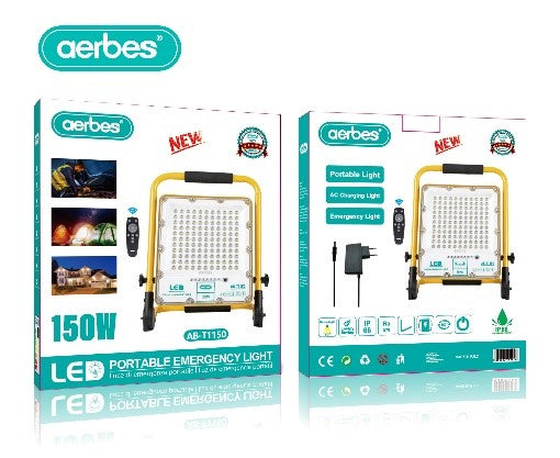 Aerbes AB-T1150 Portable Rechargeable LED Light 150W