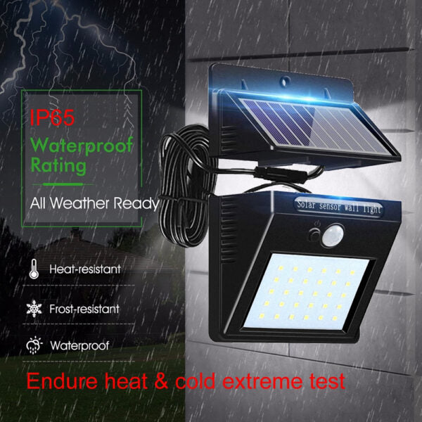 Portable Solar Outdoor LED Motion  Sensor Split Wall Lamp 64LED