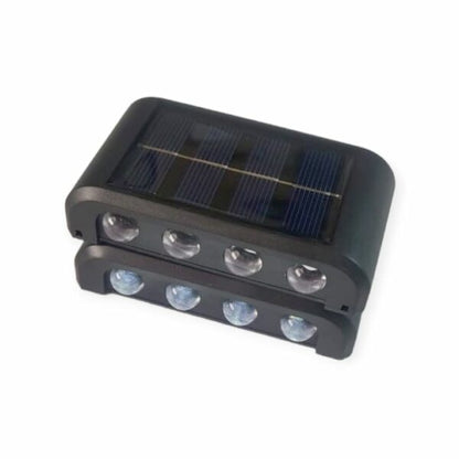 Solar Powered Up And Down LED  Outdoor Wall Lights 8LED White 2Pcs