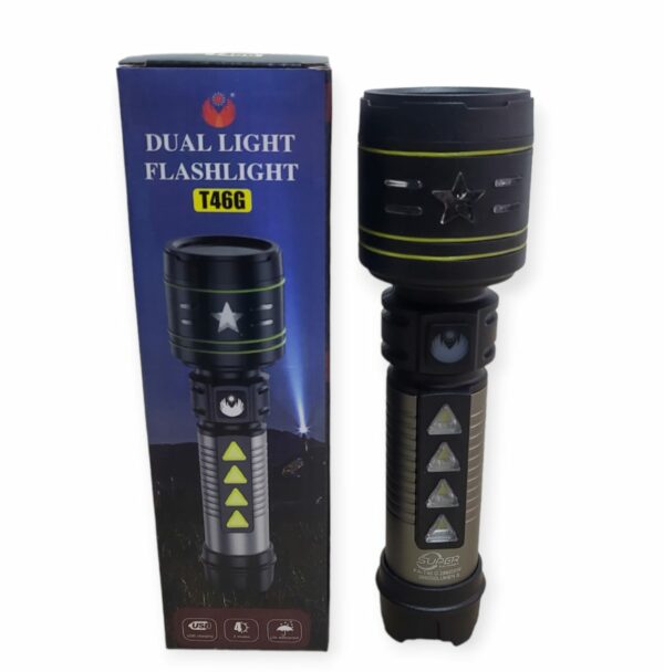 FA-T46G Durable Sturdy Rechargeable Dual Flashlight