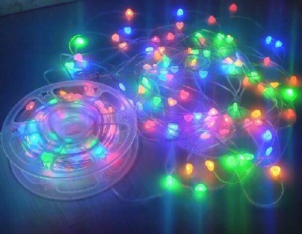 ZYF-162 50M RGB Frosted Hearts 2835LED String Lights 220V