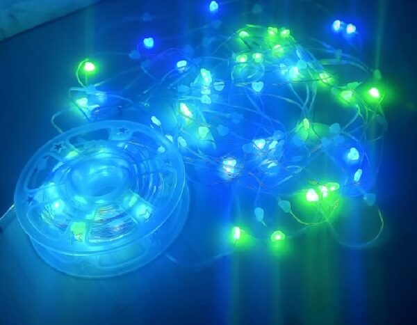 ZYF-162 50M RGB Frosted Hearts 2835LED String Lights 220V