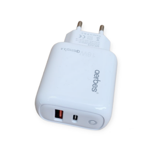 Aerbes AB-SJ18 PD 18W+QC3.0 USB Fast Charging Adapter