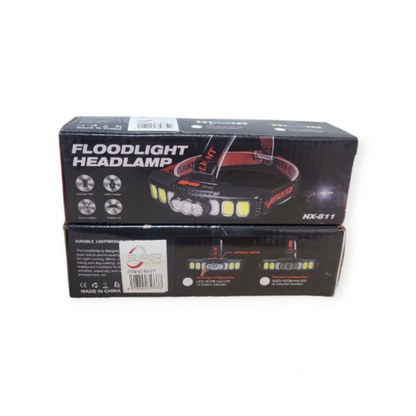 FA-811 Rechargeable Flood Light Headlamp 3LED + 4COB + Red LED With Power Display