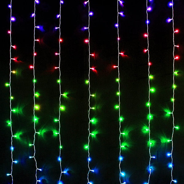 ZYF-98 LED Fairy Curtain Light With Tail Plug Extension RGB 3×0.5m