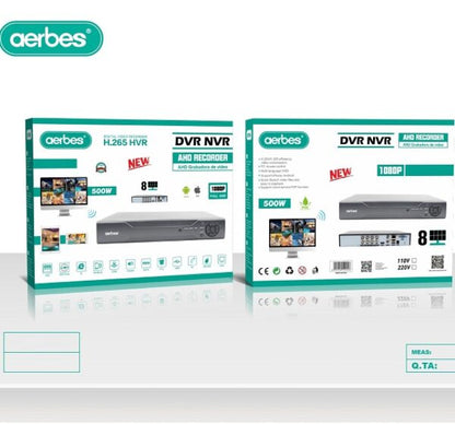 Aerbes 1080P 8 Channel DVR AHD  Recorder Android & IOS  Compatible 500W