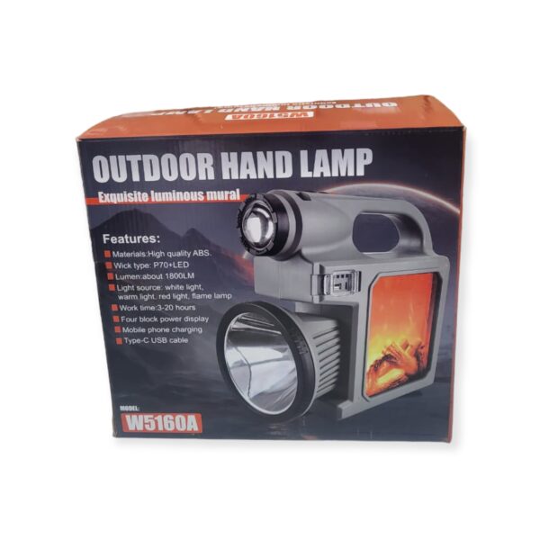 Solar Powered Large Out Door  Hand Lamp White, Warm White,  Red Light Flame Lamp