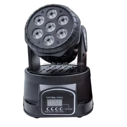 Mini 7 LED Rotateable Head RGB  Stage Light with Digital Display