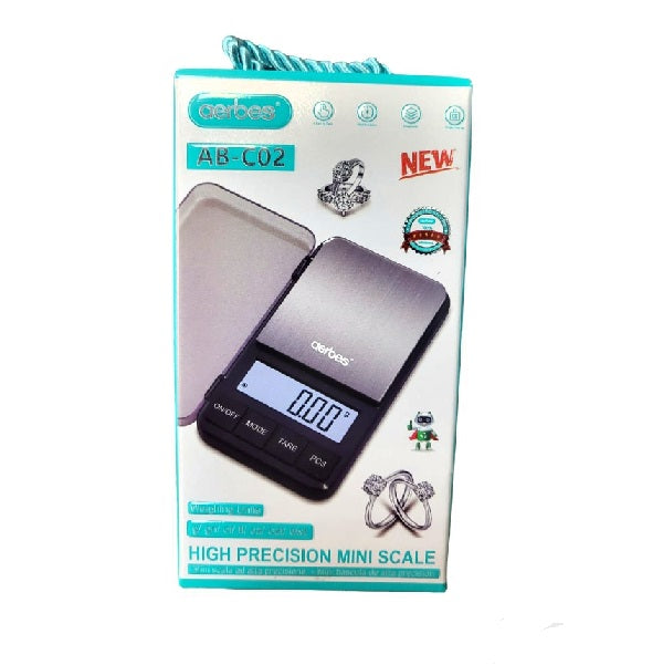 Aerbes AB-C02 Zeroing Tare Function Stainless Steel Jewellery Scale 500g/0.01g