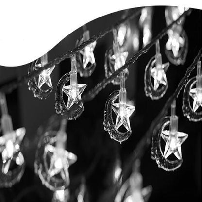 ZYF-63 Moon Hugging Star LED Fairy String Lights With Tail Plug Extension White 5M