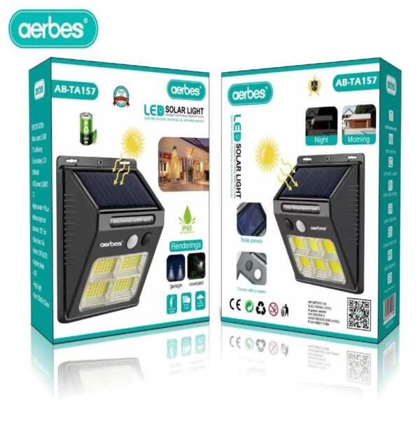 Aerbes AB-TA157 Solar Powered Sensor COB Wall Light 1200Mah