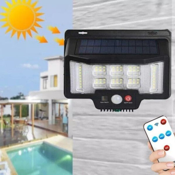 Aerbes Solar Powered Sensor Wall  Light White + Red with Remote  Control