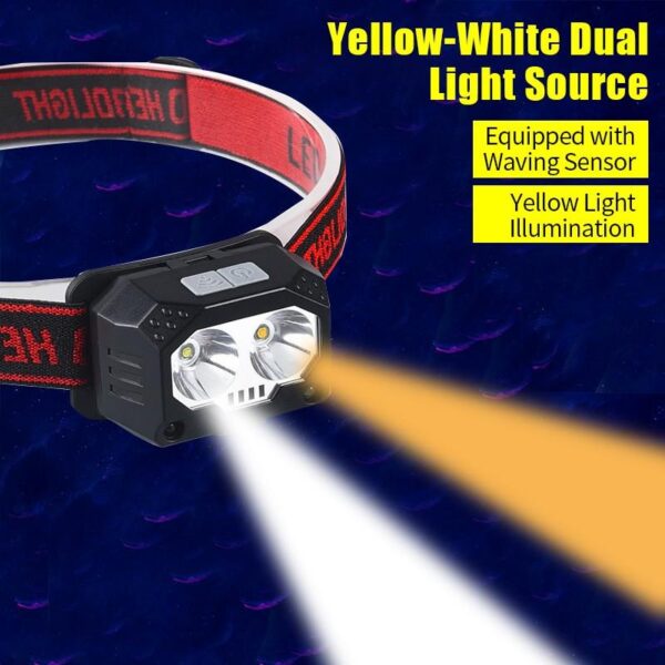 FA-601 White + Yellow Color Sensor Headlamp 2xXPE LED