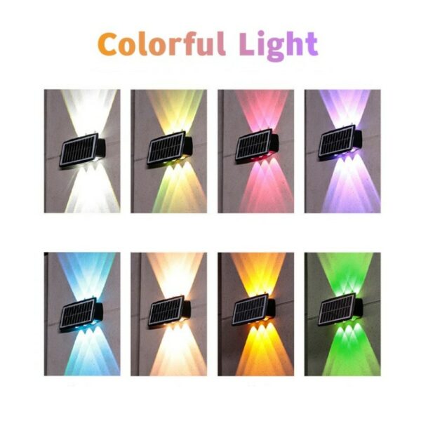 Triple Light Source Solar Powered  Sensor Light RGB with 2 Lighting  Modes