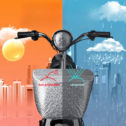 [Motorcycle Accessories] Waterproof bicycle basket cover, polyester blend, sun and rain protection, suitable for electric scooters and bicycles, with uncharged accessories