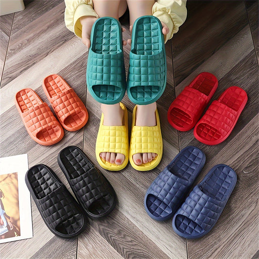 Quilted EVA Slippers - Soft Sole, Non-slip, Quick Drying, Comfortable Indoor Shower Shoes for Men and Women, Suitable for All Seasons, Multiple Colors Available, Indoor Slippers