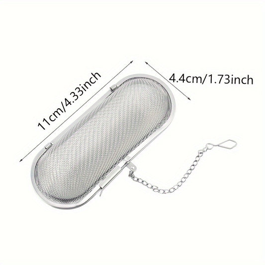 Stainless steel tea infuser for loose teas and spices with extension chain - fine mesh filter for kitchen and outdoor use