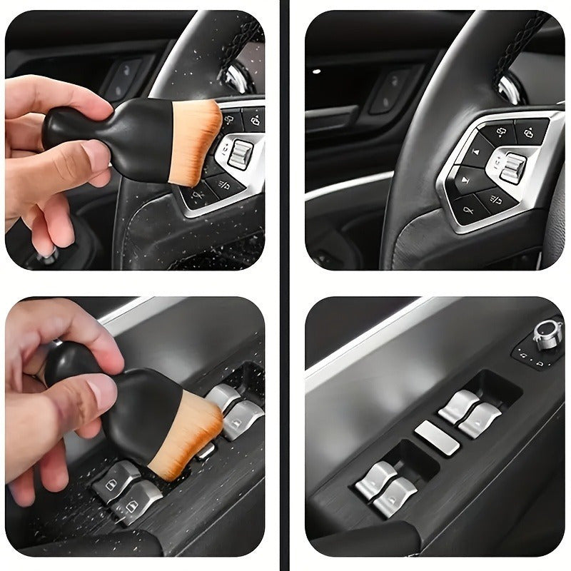 Compact Car Detailing Brush Set - Soft Bristle, PVC Material, Multi-Purpose Interior Dusting Tool for Car, RV and Home Use - Gentle Deep Cleaning Accessories for Hard-to-reach Areas, Car Cleaning Accessories