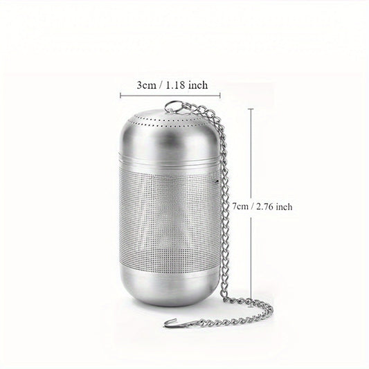 Premium Stainless Steel Tea Infuser with Chain Hook and Lid - Fine Mesh Loose Leaf Filter, Reusable Filter for the Perfect Brew