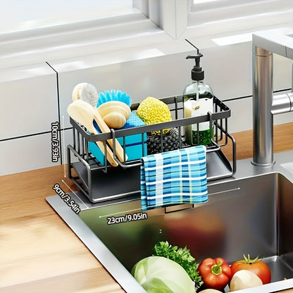 1 Piece Space Saving Kitchen Sink Organizer - Durable Polypropylene (PP) Material, Multifunctional with Drain Hole, Easy to Install Home Storage Accessories