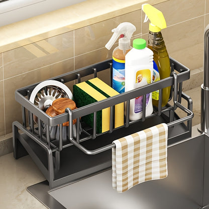 1 Piece Space Saving Kitchen Sink Organizer - Durable Polypropylene (PP) Material, Multifunctional with Drain Hole, Easy to Install Home Storage Accessories