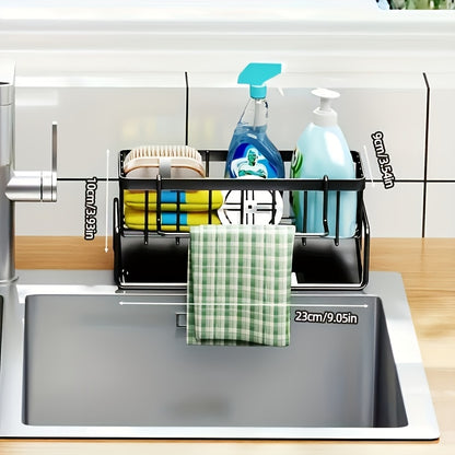 1 Piece Space Saving Kitchen Sink Organizer - Durable Polypropylene (PP) Material, Multifunctional with Drain Hole, Easy to Install Home Storage Accessories