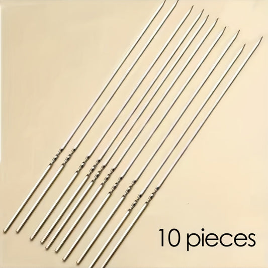 10pcs Stainless Steel Barbecue Skewer, Reusable BBQ Skewers Kebab Iron Stick For Outdoor Camping Picnic Tools, Cooking Tools, BBQ Grill Accessories Gadgets