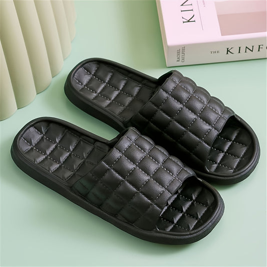 Quilted EVA Slippers - Soft Sole, Non-slip, Quick Drying, Comfortable Indoor Shower Shoes for Men and Women, Suitable for All Seasons, Multiple Colors Available, Indoor Slippers