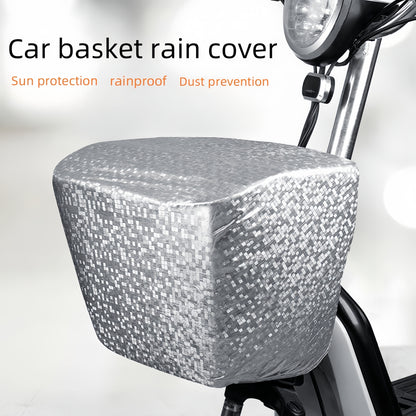 [Motorcycle Accessories] Waterproof bicycle basket cover, polyester blend, sun and rain protection, suitable for electric scooters and bicycles, with uncharged accessories