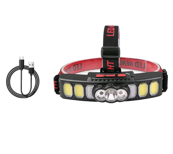 FA-811S Rechargeable Flood Light Sensor Headlamp 1LED+4COB+Red LED