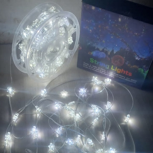 ZYF-161 50M White LED 5 Pointed Clear Stars 2835LED String Lights 220V