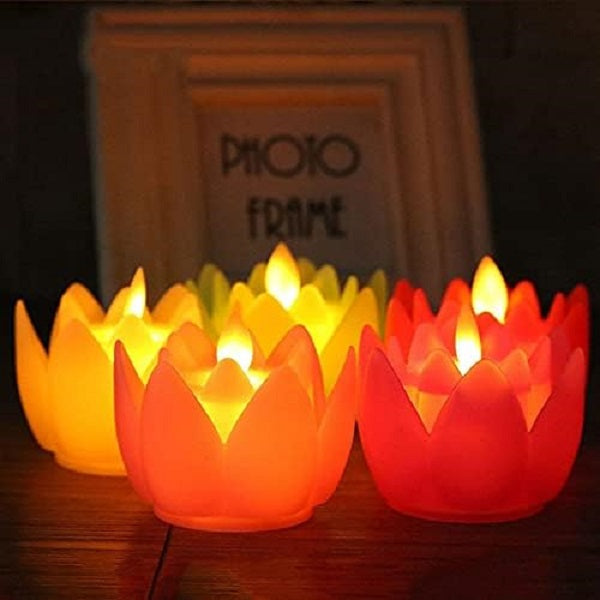 LED Tea Candle Lotus Shape Flower Light Pack of 6